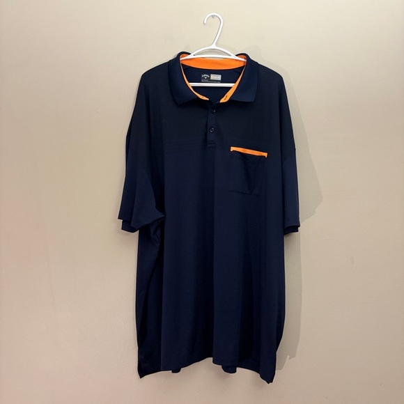 Callaway Navy Blue Polo with Bright Orange Trim - Picture 1 of 13